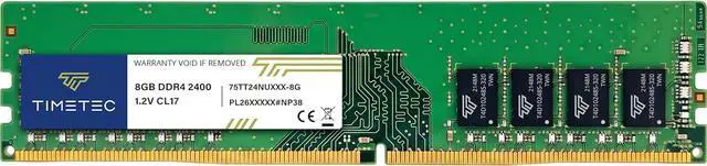 Alt view image 3 of 7 - Timetec 8GB DDR4 2400MHz (PC4-2400T) PC4-19200 UDIMM Desktop RAM 288-Pin 1.2V CL17 Non-ECC Unbuffered DIMM Memory Module Upgrade
