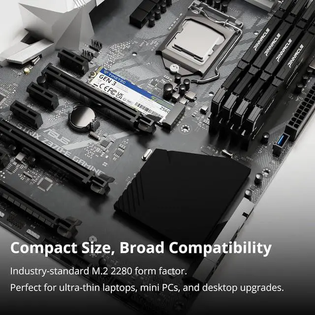 Alt view image 4 of 7 - Timetec 256GBx10 (10 Pack) SSD NVMe PCIe Gen3x4 8Gb/s M.2 2280 3D NAND TLC 150TBW SLC Cache Read/Write Speed Up to 2,100/1,600 MB/s Internal Solid State Drive for PC Laptop and Desktop