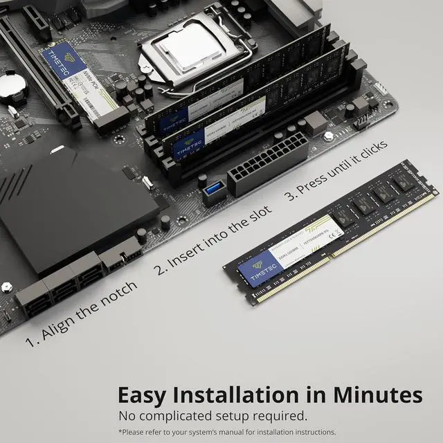 Alt view image 6 of 7 - Timetec 16GB KIT(4x4GB) DDR3 / DDR3L 1333MHz PC3-10600 Non-ECC Unbuffered 1.5V / 1.35V CL9 2Rx8 Low Density Dual Rank 240 Pin UDIMM Desktop PC Computer Memory RAM Module Upgrade (16GB KIT(4x4GB))