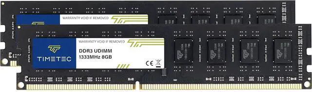 Main image of Timetec 16GB KIT(2x8GB) DDR3 / DDR3L 1333MHz PC3-10600 Non-ECC Unbuffered 1.5V / 1.35V CL9 2Rx8 Dual Rank 240 Pin UDIMM PC Desktop Computer Memory RAM Module Upgrade (16GB KIT(2x8GB))