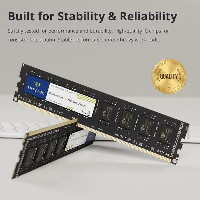 Alt view image 5 of 7 - Timetec 8GB DDR3L / DDR3 1600MHz (DDR3L-1600) PC3L-12800 / PC3-12800 (PC3-12800U) Non-ECC Unbuffered 1.35V / 1.5V CL11 2Rx8 Dual Rank 240 Pin UDIMM Desktop PC Computer Memory RAM Module Upgrade (8GB)