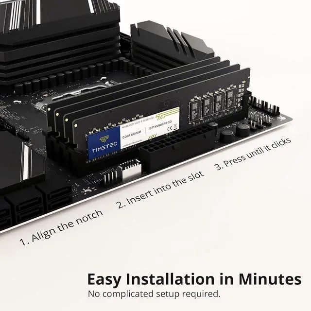 Alt view image 5 of 7 - Timetec 16GB KIT (2x8GB) DDR4 3200MHz (PC4-3200AA) PC4-25600 UDIMM Desktop RAM 288-Pin 1.2V CL22 Non-ECC Unbuffered DIMM Memory Module Upgrade