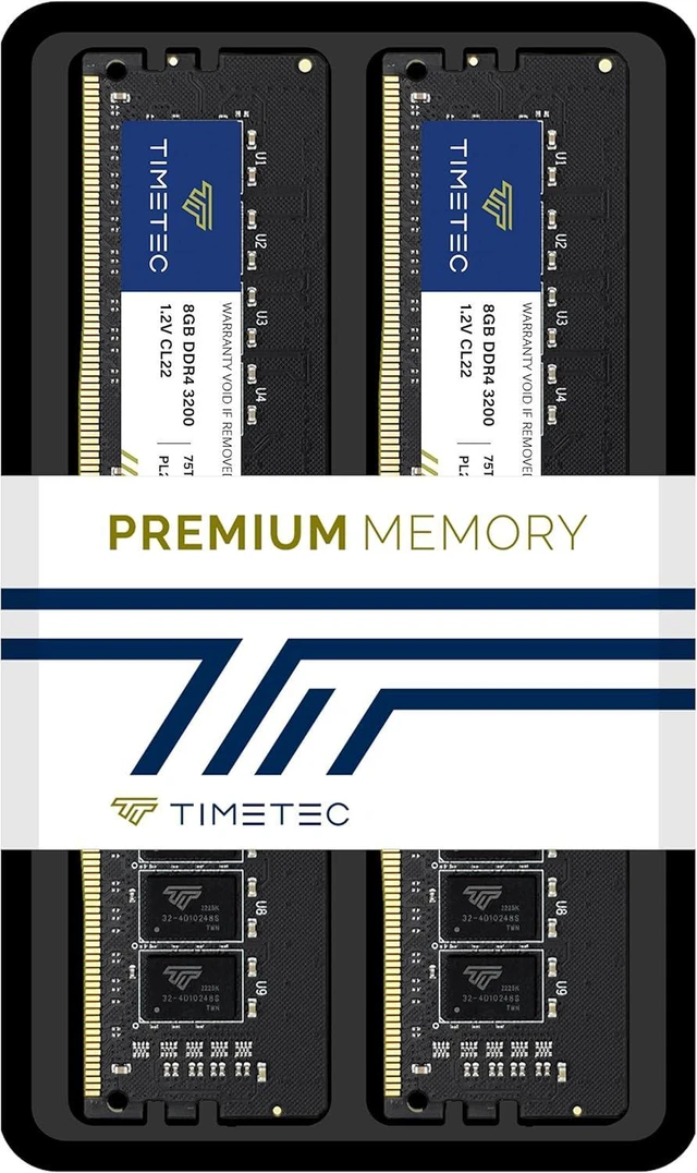 Alt view image 7 of 7 - Timetec 16GB KIT (2x8GB) DDR4 3200MHz (PC4-3200AA) PC4-25600 UDIMM Desktop RAM 288-Pin 1.2V CL22 Non-ECC Unbuffered DIMM Memory Module Upgrade