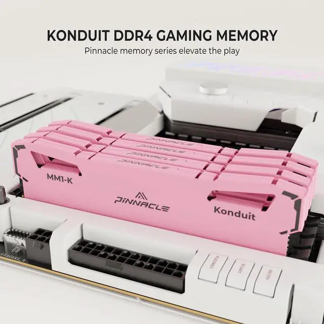 Alt view image 2 of 7 - Timetec Pinnacle Konduit 64GB KIT(4x16GB) DDR4 3200MHz PC4-25600 CL16-18-18-38 XMP2.0 Overclocking 1.35V Compatible for AMD and Intel Desktop Gaming PC Memory Module RAM - Pink