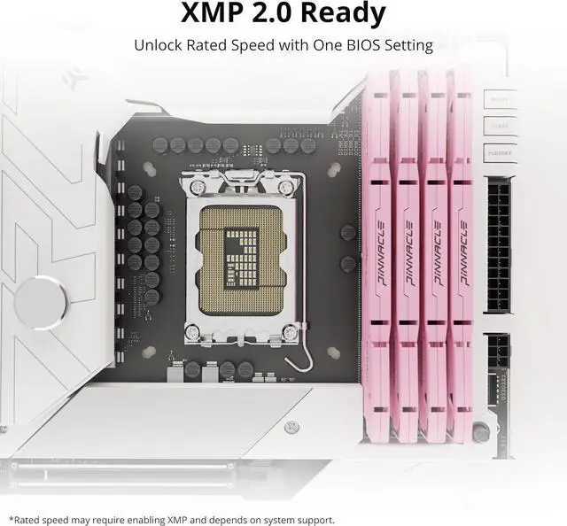 Alt view image 4 of 7 - Timetec Pinnacle Konduit 8GB DDR4 3200MHz PC4-25600 CL16-18-18-38 XMP2.0 Overclocking 1.35V Compatible for AMD and Intel Desktop Gaming PC Memory Module RAM - Pink