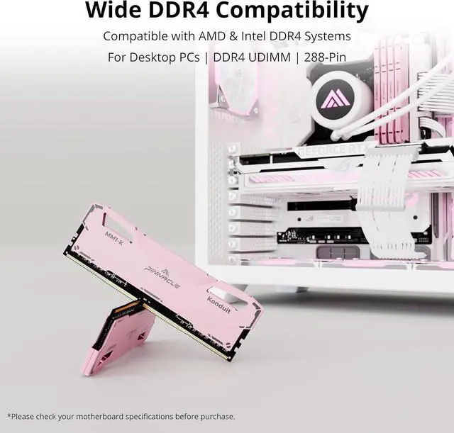Alt view image 5 of 7 - Timetec Pinnacle Konduit 8GB DDR4 3200MHz PC4-25600 CL16-18-18-38 XMP2.0 Overclocking 1.35V Compatible for AMD and Intel Desktop Gaming PC Memory Module RAM - Pink