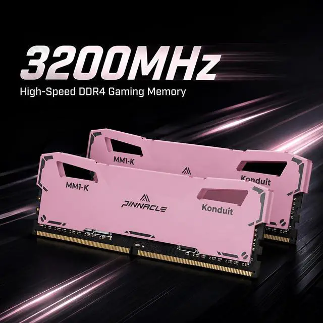 Alt view image 3 of 7 - Timetec Pinnacle Konduit 32GB KIT(4x8GB) DDR4 3200MHz PC4-25600 CL16-18-18-38 XMP2.0 Overclocking 1.35V Compatible for AMD and Intel Desktop Gaming PC Memory Module RAM - Pink