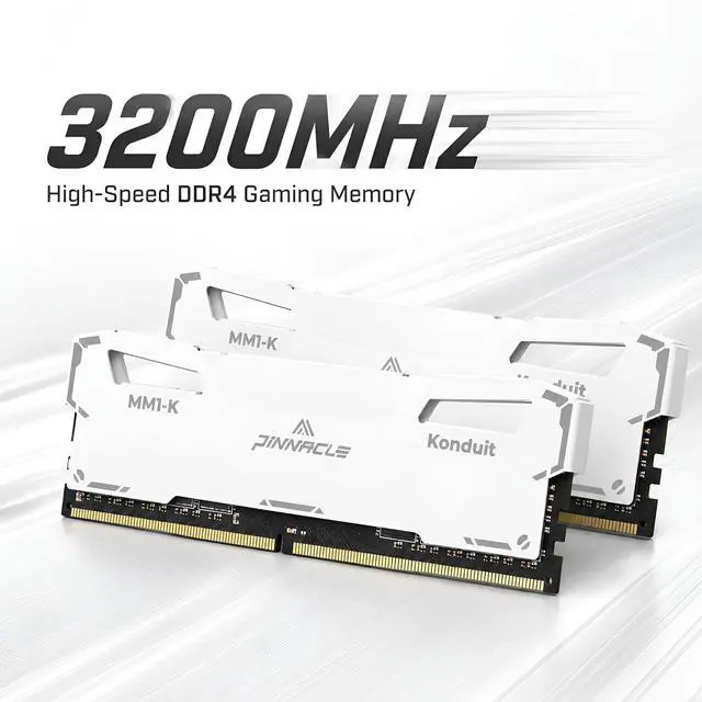 Alt view image 3 of 7 - Timetec Pinnacle Konduit 64GB KIT(2x32GB) DDR4 3200MHz PC4-25600 CL16-18-18-38 XMP2.0 Overclocking 1.35V Dual Rank Compatible for AMD and Intel Desktop Gaming PC Memory Module - White