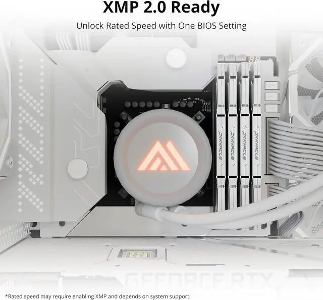 Alt view image 4 of 7 - Timetec Pinnacle Konduit 64GB KIT(2x32GB) DDR4 3200MHz PC4-25600 CL16-18-18-38 XMP2.0 Overclocking 1.35V Dual Rank Compatible for AMD and Intel Desktop Gaming PC Memory Module - White