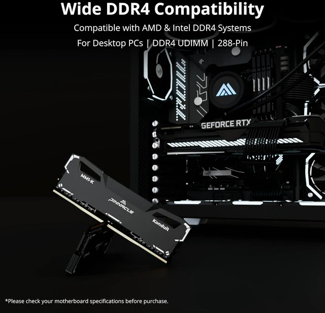 Alt view image 5 of 7 - Timetec Pinnacle Konduit 16GB DDR4 3600MHz PC4-28800 CL18-22-22-42 XMP2.0 Overclocking 1.35V Dual Rank Compatible for AMD and Intel Desktop Gaming PC Memory Module - Black