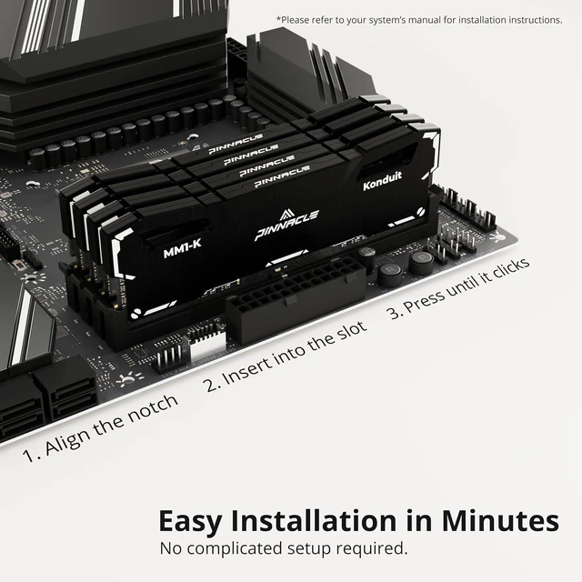 Alt view image 7 of 7 - Timetec Pinnacle Konduit 16GB DDR4 3600MHz PC4-28800 CL18-22-22-42 XMP2.0 Overclocking 1.35V Dual Rank Compatible for AMD and Intel Desktop Gaming PC Memory Module - Black