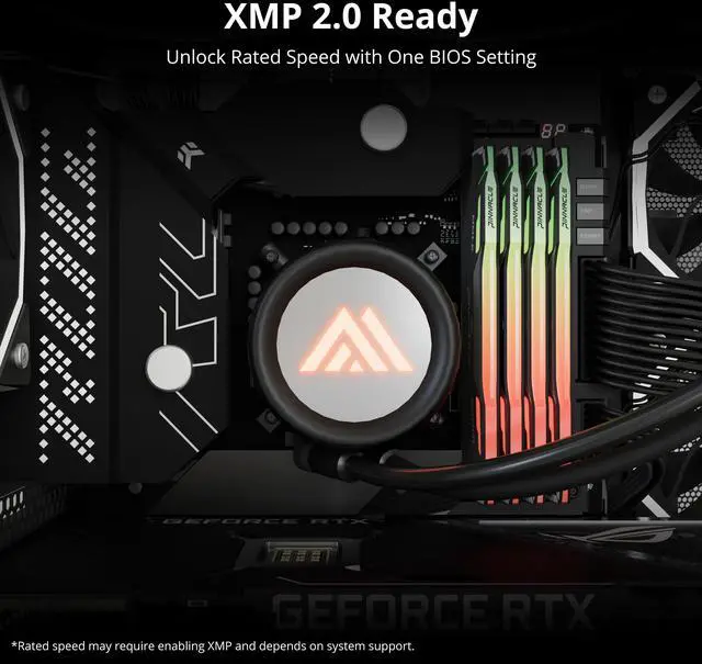 Alt view image 4 of 7 - Timetec Pinnacle Konduit RGB 64GB KIT(4x16GB) DDR4 3200MHz PC4-25600 CL16-20-20-40 1.35V Dual Rank Compatible for AMD and Intel Desktop Gaming PC Memory Module - Black
