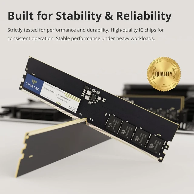 Alt view image 4 of 7 - Timetec 16GB DDR5 5600MHz PC5-44800 Unbuffered Non-ECC 1.1V CL46 1Rx8 Sinlge Rank 288 Pin UDIMM Desktop Memory RAM Module Upgrade
