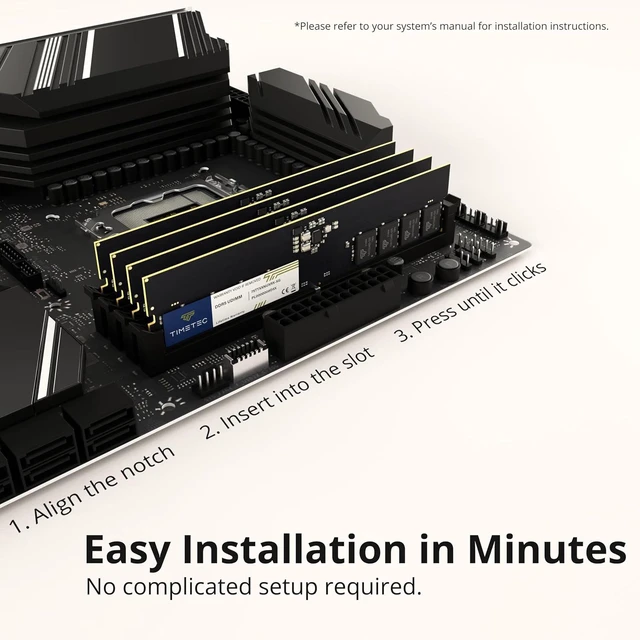 Alt view image 7 of 7 - Timetec 16GB DDR5 5600MHz PC5-44800 Unbuffered Non-ECC 1.1V CL46 1Rx8 Sinlge Rank 288 Pin UDIMM Desktop Memory RAM Module Upgrade
