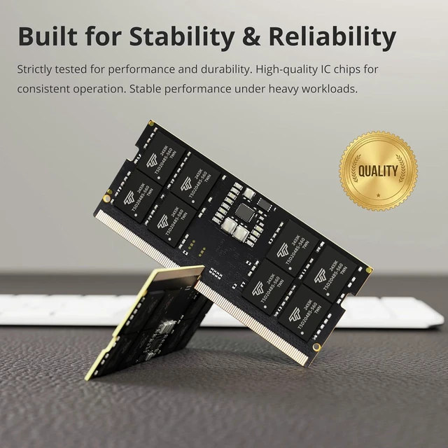 Alt view image 5 of 7 - Timetec 32GB DDR5 5600MHz PC5-44800 Unbuffered Non-ECC 1.1V CL46 1Rx8 Single Rank 262Pin SODIMM Laptop Memory RAM Module Upgrade