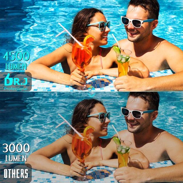 Alt view image 3 of 7 - DR. J Professional 4500L Mini Projector Full HD 1080P Supported Portable Video Projector, Compatible With TV Stick, HDMI, VGA, USB, TF, AV, Sound Bar, Video Games [2020 Latest Upgrade]