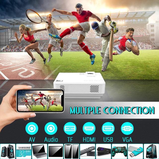 Alt view image 6 of 7 - DR. J Professional 4500L Mini Projector Full HD 1080P Supported Portable Video Projector, Compatible With TV Stick, HDMI, VGA, USB, TF, AV, Sound Bar, Video Games [2020 Latest Upgrade]
