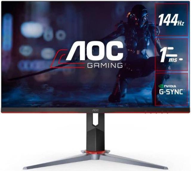 AOC 27G2 27 Frameless Gaming IPS Monitor, FHD 1080P, 1ms 144Hz, NVIDIA  G-SYNC Compatible + Adaptive-Sync, Height Adjustable, 3-Year Zero Dead  Pixel Guarantee, Black/Red 