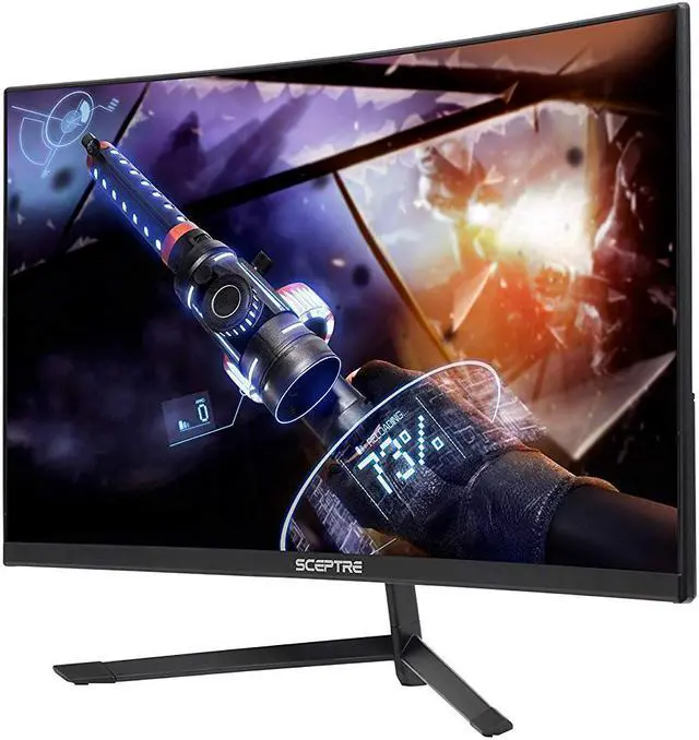 Alt view image 5 of 20 - Sceptre 23.6" Metal Black C248B-144RN Full HD 1920x1080 144Hz AMD FreeSync DisplayPort 2xHDMI Built-in Speakers Edge-less Curved Gaming LED Monitor