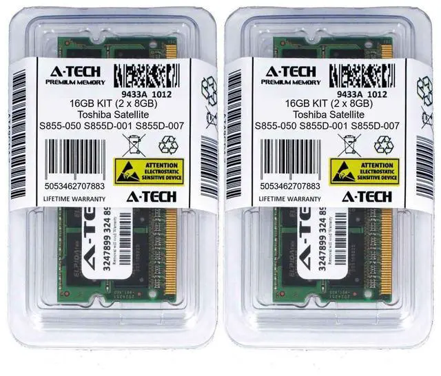 Main image of 16GB KIT 2 x 8GB Toshiba Satellite S855-050 S855D-001 S855D-007 Ram Memory
