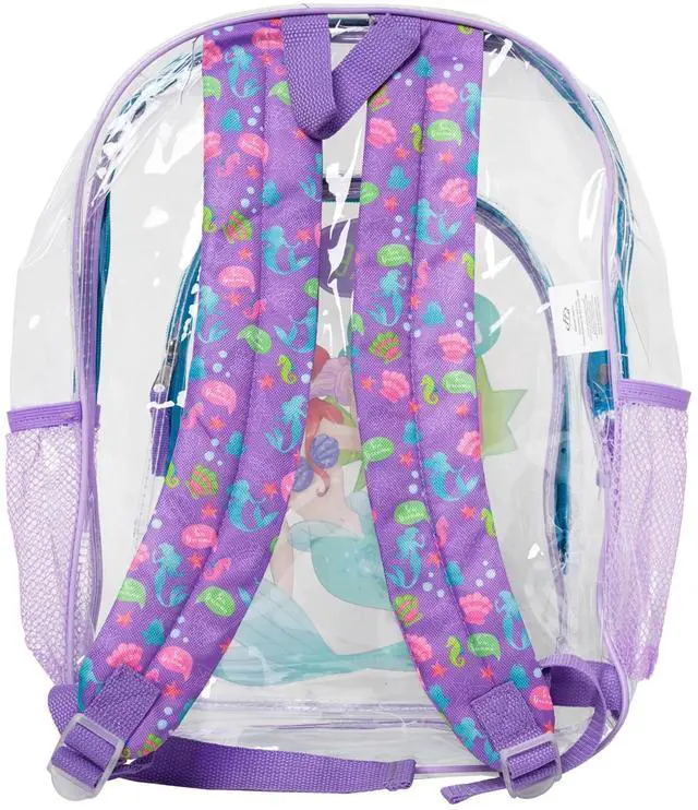 Alt view image 2 of 2 - The Little Mermaid Clear Transparent Backpack 16" Disney Ariel Make Your Voice Heard