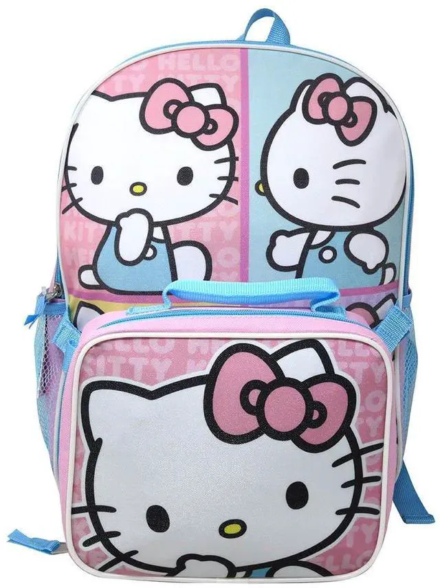Main image of Hello Kitty 16" Pink Backpack with Rectangular Lunch Bag