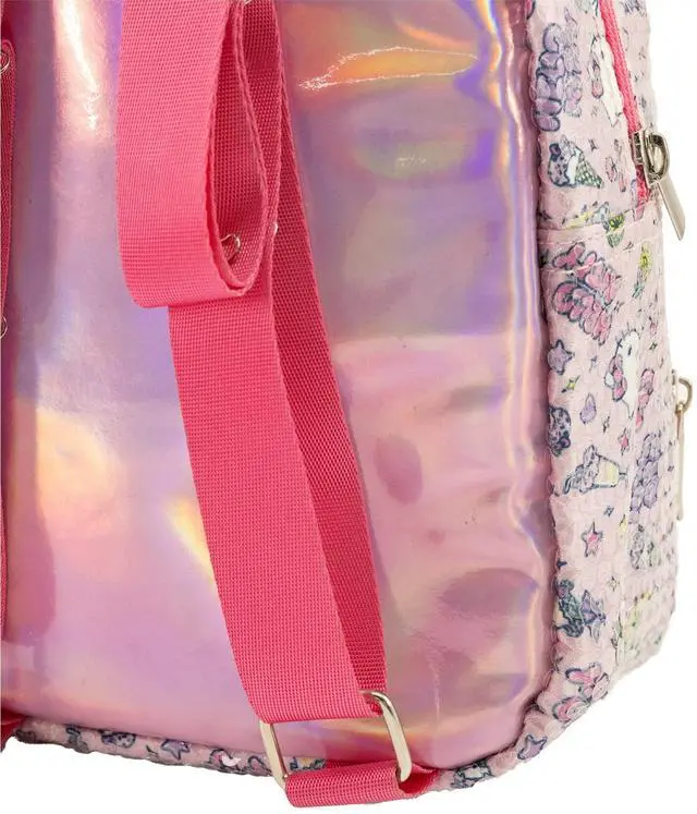 Alt view image 4 of 4 - Sanrio Hello Kitty Sequined Cupcake Mini Backpack 9" Pink with Glitter for Girls