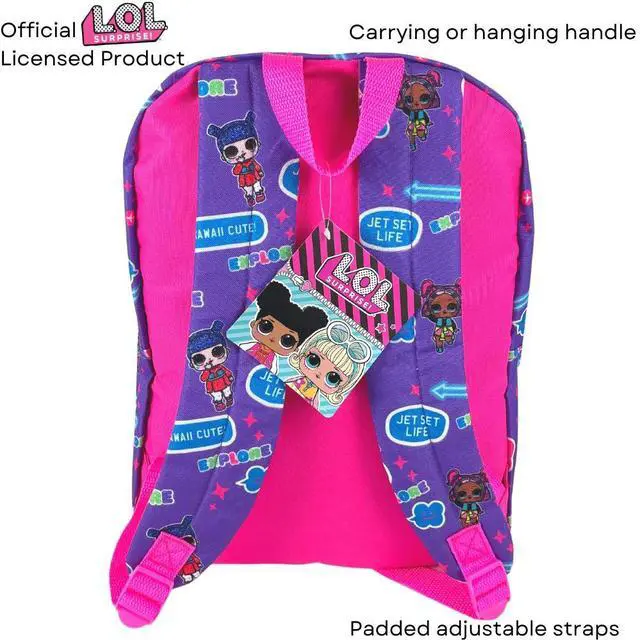 Alt view image 2 of 4 - L.O.L. Surprise Dolls All Over Print Backpack With Pocket, 16" Inch