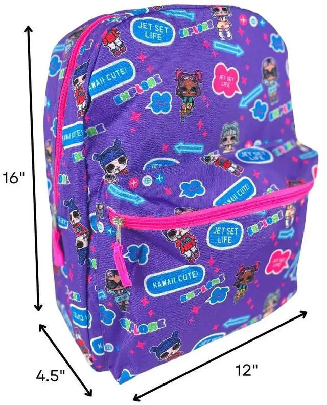 Alt view image 3 of 4 - L.O.L. Surprise Dolls All Over Print Backpack With Pocket, 16" Inch