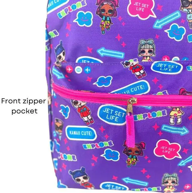 Alt view image 4 of 4 - L.O.L. Surprise Dolls All Over Print Backpack With Pocket, 16" Inch