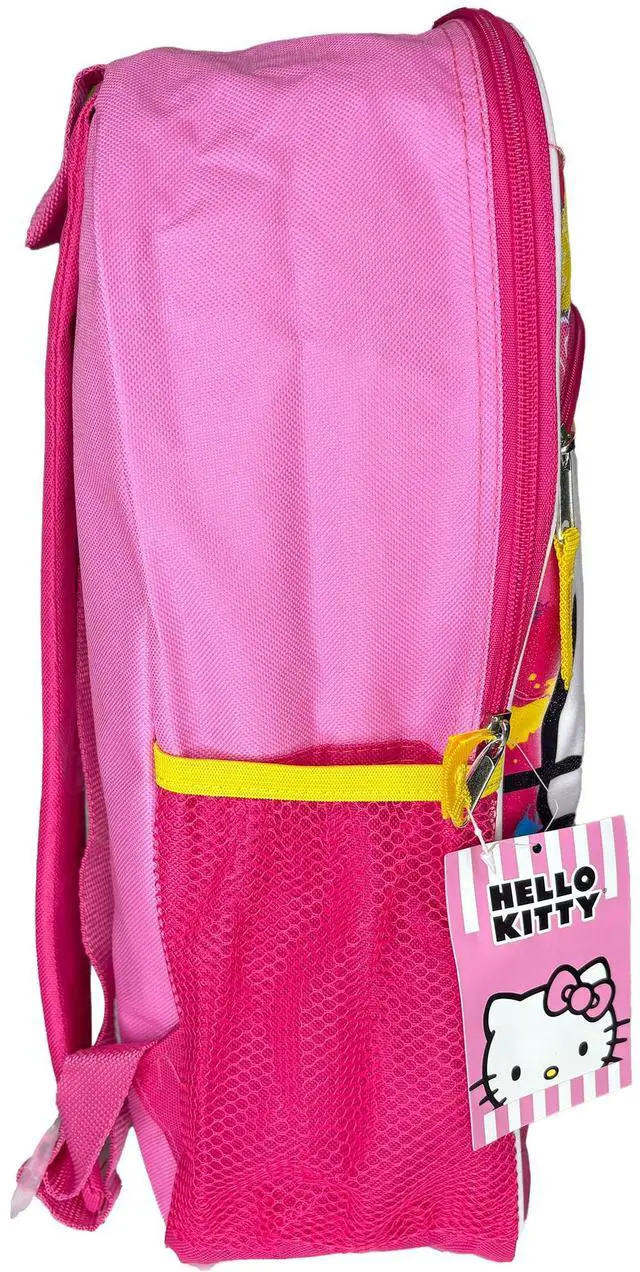 Alt view image 3 of 4 - Pink Hello Kitty Good Things Ahead 16" School Backpack with Front & side Pockets