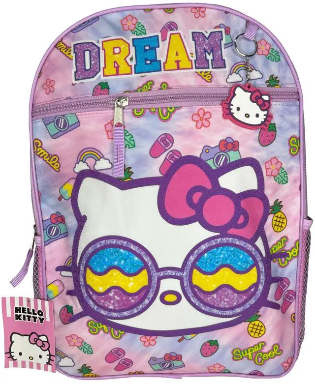 Alt view image 2 of 4 - Hello Kitty 16" 4pc Backpack Set with Lunch Kit, Key Chain & Carabiner