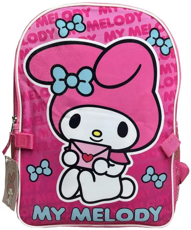Alt view image 3 of 4 - My Melody 16" Pink School Backpack with Lunch Bag
