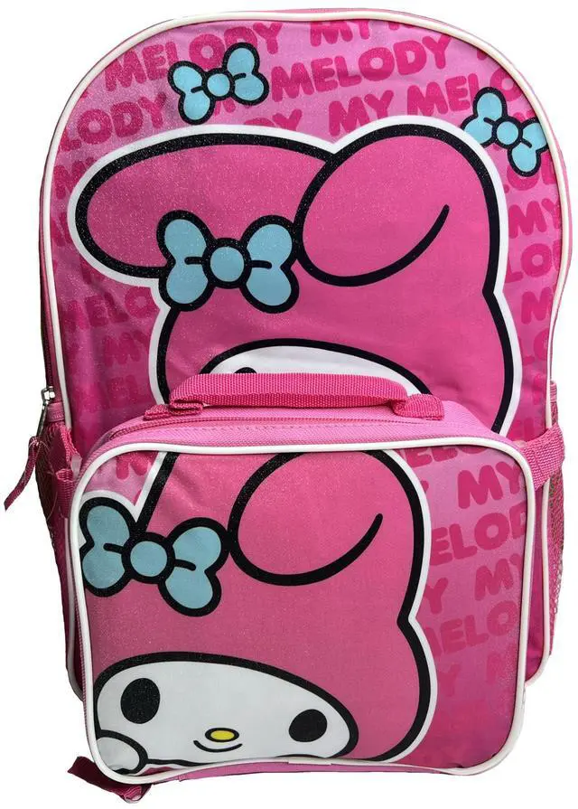 Alt view image 4 of 4 - My Melody 16" Pink School Backpack with Lunch Bag