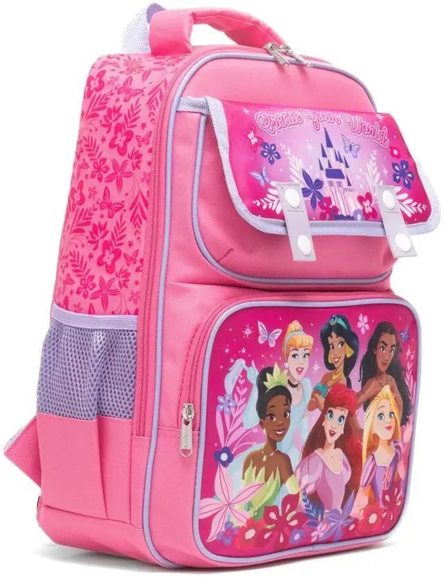Alt view image 2 of 4 - Disney Princesses 15.5" Polyester Pink Large Backpack with 2 Front Pockets