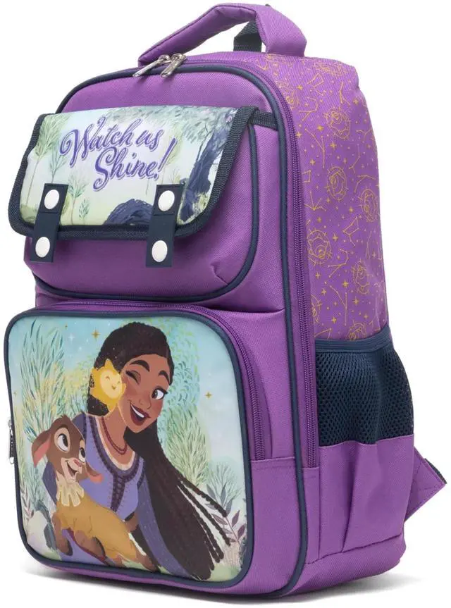 Alt view image 3 of 4 - Disney Wish 15.5" Polyester Purple Large Backpack with 2 Front Pockets