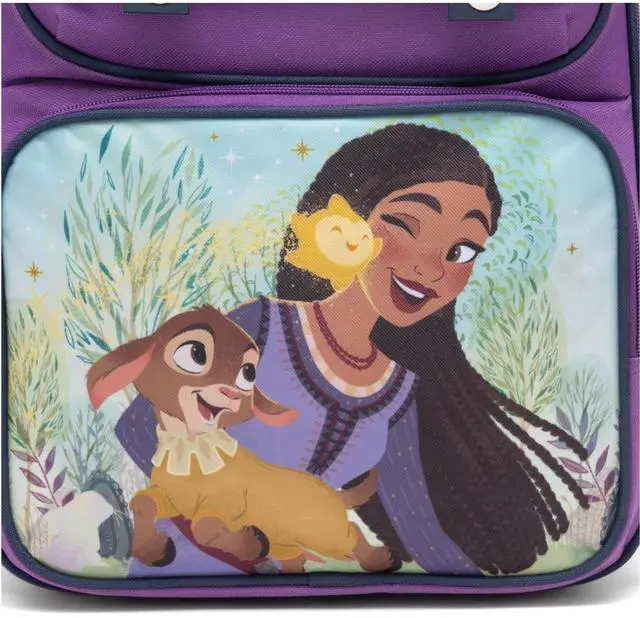 Alt view image 4 of 4 - Disney Wish 15.5" Polyester Purple Large Backpack with 2 Front Pockets