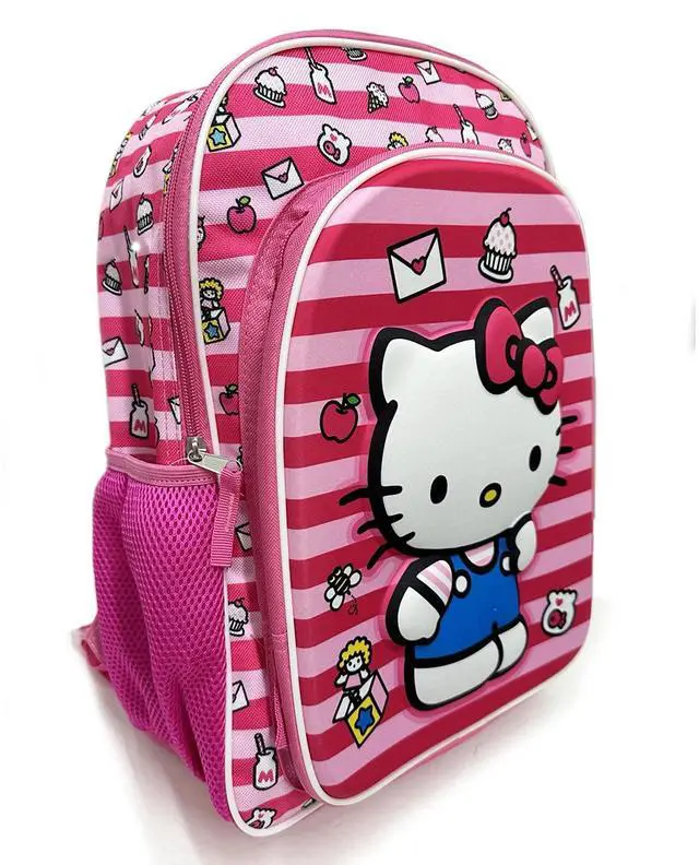 Alt view image 2 of 2 - Hello Kitty 16" Girls Pink School Backpack with Molded Front and Side Pockets
