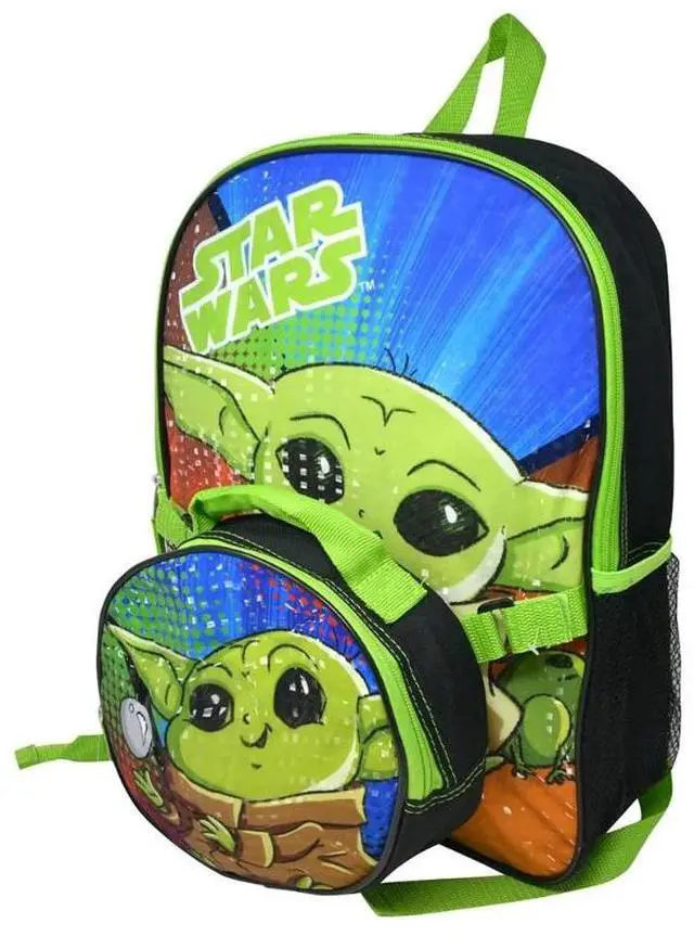 Main image of Star Wars Baby Yoda Backpack 16" with Lunch Bag from the Mandalorian