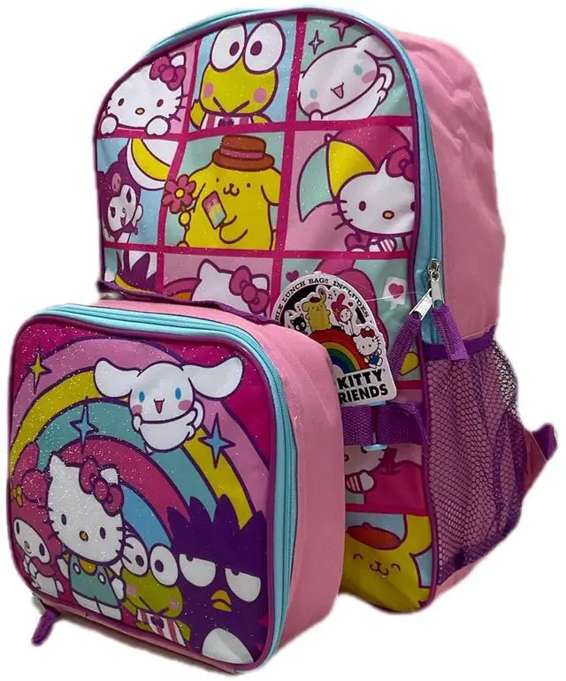 Alt view image 4 of 4 - Hello Kitty & Friends 16" School Backpack with Large Front Pocket & Rectangular Lunch Bag