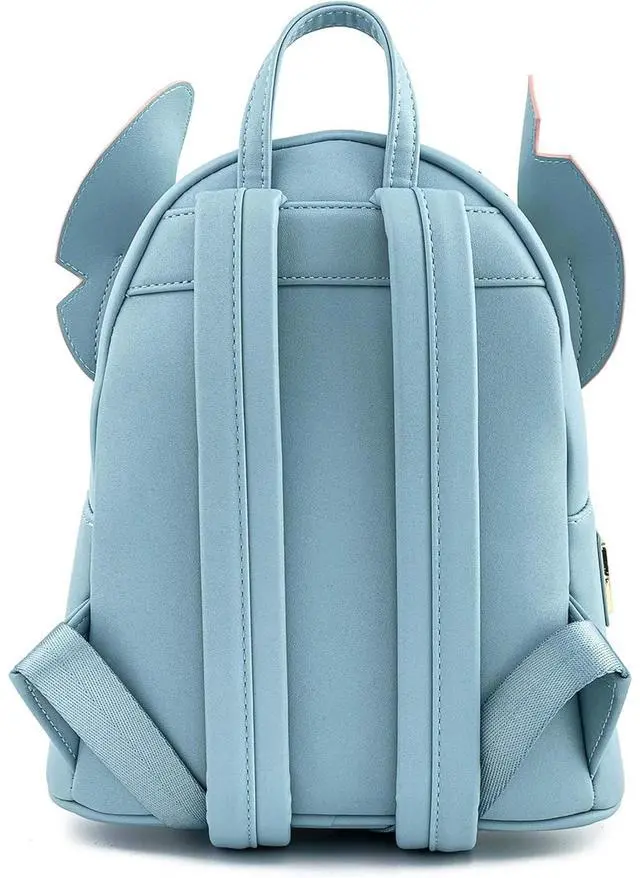 Alt view image 3 of 4 - Loungefly Disney 3D Stitch Luau Blue Mini Faux Leather Shell Backpack