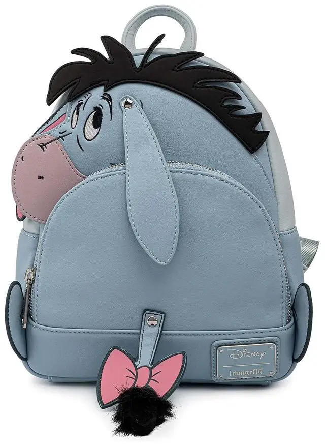 Main image of Loungefly Disney Eeyore Blue Mini Faux Leather Backpack with front Pocket