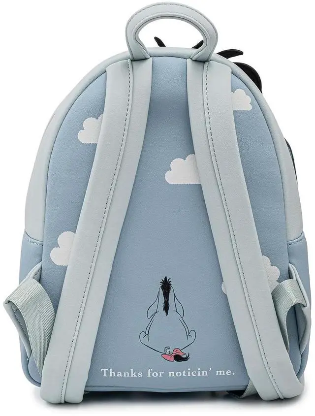 Alt view image 3 of 4 - Loungefly Disney Eeyore Blue Mini Faux Leather Backpack with front Pocket