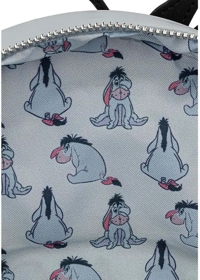 Alt view image 4 of 4 - Loungefly Disney Eeyore Blue Mini Faux Leather Backpack with front Pocket