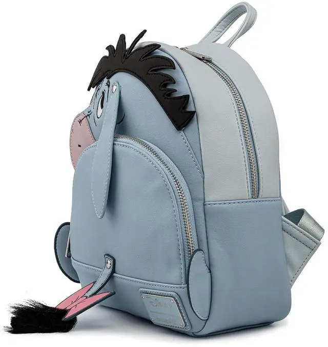 Alt view image 2 of 4 - Loungefly Disney Eeyore Blue Mini Faux Leather Backpack with front Pocket