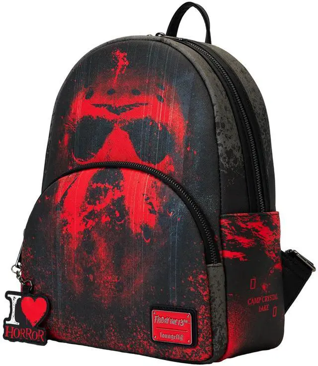 Alt view image 3 of 4 - Loungefly Warner Brothers Friday The 13th I Heart Horror Mini Backpack
