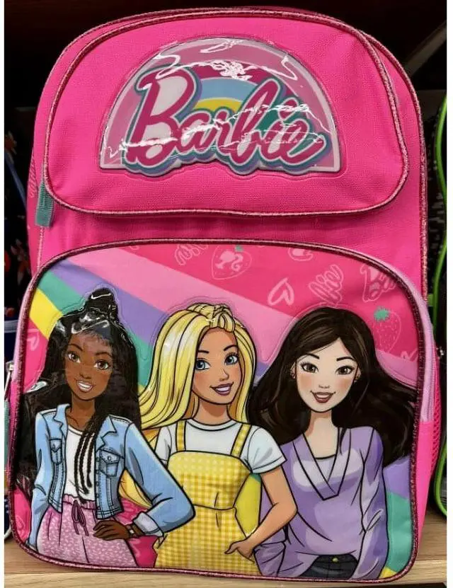 Alt view image 2 of 4 - Barbie and Friends Large Pink Polyester 16" School Backpack for Girls