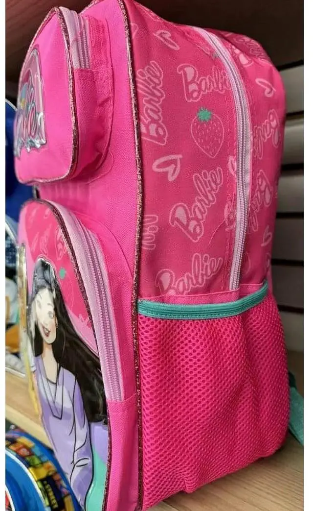 Alt view image 4 of 4 - Barbie and Friends Large Pink Polyester 16" School Backpack for Girls