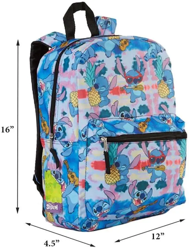 Alt view image 2 of 4 - Blue Lilo and Stitch, Stitch Nylon School Backpack 16" Bookbag for Girls & Boys