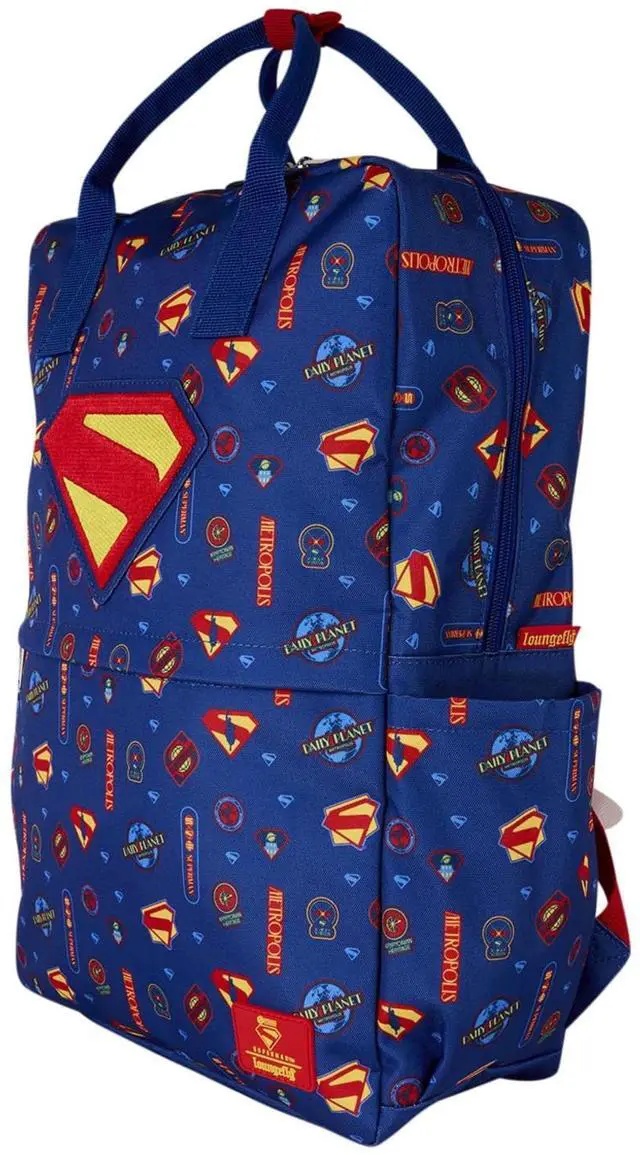 Alt view image 2 of 4 - Loungefly DC Superman Nylon Full-Size School  Backpack, 17in